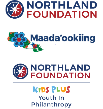 northland foundation maada'ookiing and youth in philanthropy logos stacked in a column